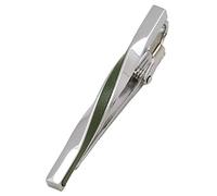 [TAVARAT] Tie Clip Tie Clips for Men Genuine Leather Silver Tie Bar Tie Pin Tps-078, One Size, Non-Precious Metal, No Gemstone