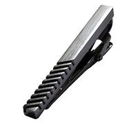 [TAVARAT] Tie Clip Tie Clips for Men stripe design Black Silver Tie Bar Tie Pin Tps-061, One Size, Brass, No Gemstone