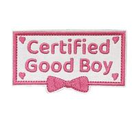 Tavashome Certified Good Girl Boy Patch, Hook Loop Fastener, Embroidered Applique Patches (Good Boy Hook Loop)