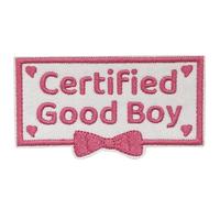 Tavashome Certified Good Girl Boy Patch, Hook Loop Fastener, Embroidered Applique Patches (Good Boy Iron On)