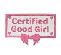 Tavashome Certified Good Girl Boy Patch, Hook Loop Fastener, Embroidered Applique Patches (Good Girl Hook Loop)