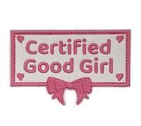 Tavashome Certified Good Girl Boy Patch, Hook Loop Fastener, Embroidered Applique Patches (Good Girl Iron On)
