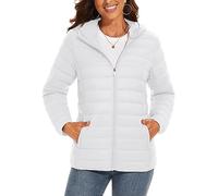 TAVCASEN Sports Jacket for Womens Windbreaker Down Jacket Quilted Puffer Jacket Casual Puffer Jacket,White,S