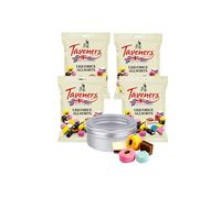 Taveners Liquorice Allsorts 165g Bags x 4 (660g) Bundle with TinTastic Silver Sweets Tin