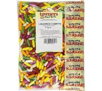 Taveners Liquorice Comfits 3kg Bulk Bag - Classic English Sweets, Colorful Candy Coated Licorice, Traditional Confectionery Treat