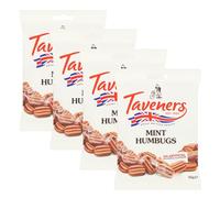 Taveners Mint Humbugs - Classic Mint Sweets with a Refreshing Taste, Ideal Mints Gift for Sweet Lovers - Traditional Humbugs Sweets for Sharing - 4 Pack + Cheeroo Magnet