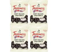Taveners Soft Eating Black Liquorice Sweets Bag – 4 x 165 g