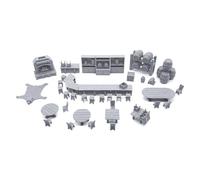 Tavern Bar Furniture Set - DND Terrain - Tabletop RPG Scenery and Wargame Terrain 28mm Miniatures