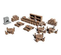 Tavern DND Terrain Set - Modular 70 Piece Tabletop Role-Playing Scenery - 28mm Scale, Includes Tavern Pieces & Accessories - Perfect for Dungeons & Dragons, Pathfinder, & RPG Tabletop Games