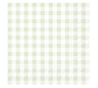 Taverna Light Green Gingham Check IHR Paper Table Napkins 33 cm Square 3 ply Lunch Napkins