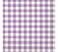 Taverna Lilac Gingham Check IHR Paper Table Napkins 33 cm Square 3 ply Lunch Napkins