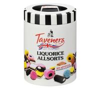 Taverners Liquorice Allsorts Sweets Tin 165g - Christmas Sweets For Adults and Kids - Xmas Eve Box Fillers For Kids - Sweets Gifts - Stocking Fillers