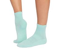 TAVI Aria Tec Non-Slip Grip Socks For Women | Great For Yoga, Pilates, Barre, Gym Workouts | Compression Arch Band Support | Machine Washable (UK, Alpha, S, Regular, Regular, Aqua Marine)
