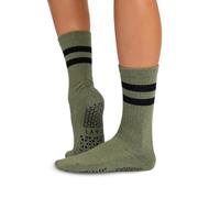 TAVI Kai Non-Slip Grip Socks for Pilates, Barre, Yoga & Studio Workouts - Olive Green - Medium