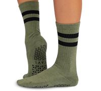 TAVI NOIR Kai Fashion Crew Grip Socks, Small, Olive Green