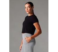 Tavi Ribbed Women's Tee Top - Ebony - Ebony - XS