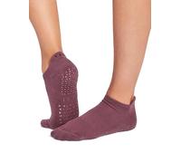 TAVI Savvy Non-Slip Grip Socks for Women | Yoga, Pilates, Barre, Gym Workouts (UK, Alpha, S, Regular, Regular, Wine)