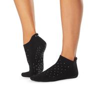 TAVI Women’s Savvy Grip Socks - Pilates, Yoga, Ballet, Barre Socks with Grips, Black Sparkle, M