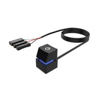 Taviko Computer Desktop Switch Colorful LED Lights PC Motherboard External Power On/Off Button Extension Cable for Office A