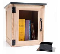 TAVIMOJO Free Little Library Box Outdoor Kit, Mini Sharing Library, Outdoor Library Book Box, Weatherproof Book Storage, Banned Book Exchange Boxes, Teacher Mailbox Wood with Metal Base Attachment
