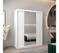 tavira i mirrored wardrobe 2 sliding doors 150cm in white