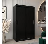tavira wooden wardrobe 2 sliding doors 120cm in black
