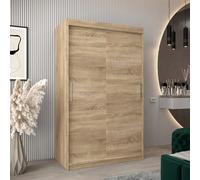 tavira wooden wardrobe 2 sliding doors 120cm in sonoma oak