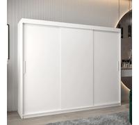 tavira wooden wardrobe 3 sliding doors 250cm in white