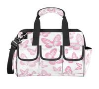 Tavisto Pink Butterflies Tool Bag for Men & Women, Heavy Duty, Waterproof, Large Capacity, Electrician, Carpenter, Mechanic Tool Storage Bag