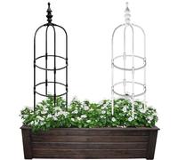 TAVLT 180cm 150cm 120cm 90cm 60cm Garden Obelisk Trellis For Climbing Plants, Rustproof Metal Trellis For Rose Bush, Black/White (Color : Cream, Size : 20x150cm/7.9x59in)