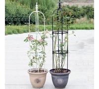 TAVLT 20/23/28cm Metal Garden Obelisk Trellis, Rustproof Climbing Frame For Outdoor Plants (Color : Cream, Size : 23x90cm/9.1x35in)