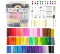 Tavolozza 60 Blocks Polymer Clay Set Oven Bake or Air-Dry Polymer DIY Clay Kit with Modeling Tools for Kids