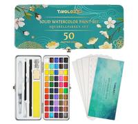 TAVOLOZZA Watercolor Paint Set, 50 Vivid Colors Including Metallic and Fluorescent Colors in Gift Box,Perfect Watercolor Set for Artists, Painting Lovers
