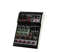 TAVOSOP 4 Channel Audio Mixer DJ Mixer Interface Sound Board Console USB Audio MP3 Computer Input 48V Phantom Power Stereo DJ Studio for Home Karaoke Party Studio Recording