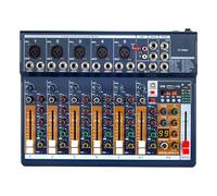 TAVOSOP 7 Channel Professional mixer audio 99DSP Bluetooth U disk 48V Phantom Power Source USB recording,dj mixer,Suitable for beginners Live streaming (F7-PRO)