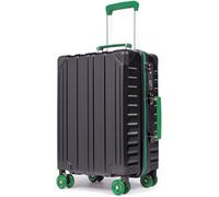 Tavoxda 20 Inch Carry on Suitcase, Super Lightweight PC Hard Shell Small Cabin Suitcase with TSA Lock & 4 Wheels, Black Carry on for Men