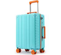 Tavoxda Cabin Suitcase 55x40x20cm Super Lightweight PC Hard Shell Carry on Suitcase with TSA Lock & 4 Spinner Wheels 20inch, Lake Blue