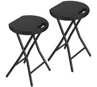 TAVR Furniture Portable Folding Chair with Handle, Heavy Duty Round Fold Stool Chair with 500lbs Capacity for Adults, 18 Inch Foldable Stool for Dorm, Kitchen, Vanity, Church and Outdoor use