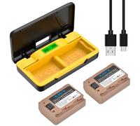 TAVT 2Pcs 2600mAh NP-FZ100 Battery with Dual Battery Storage Charger for Sony ZV-E10II, A1, A7 IV, A7R III, ZV-E1, A7R V, FX30, A6700, A6600, A7C, A9, A9II, A9R