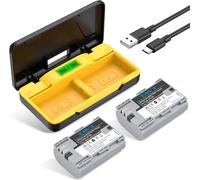 TAVT 2Pcs 2650mAh LP-E6N LP-E6 Battery and Charger for Canon EOS R7, R6, R5, R, 6D Mark II, 5D Mark IV, 5D Mark III, 5DS, 5DS R, 5D Mark II, 80D, 90D, 6D, 7D, 7D Mark II