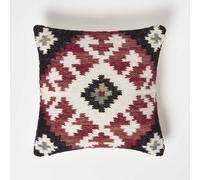Tawa Handwoven Traditional Red & Black Kilim Cushion 45 x 45 cm