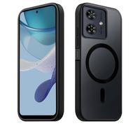 Tawarror Magnetic Case for Motorola Moto G54, Matte Translucent Mobile Phone Case for Moto G54, PC Back, Scratch-Resistant, TPU Drop Protection, Shockproof, Anti-Fingerprint, Protective Case, Black