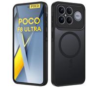 Tawarror Magnetic Case for Xiaomi Poco F8 Ultra, Compatible with MagSafe, Opaque Translucent Effect, PC Anti Scratch TPU Anti-Drop, Black
