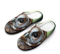 Tawny Owl Breathable Slippers Women Slip On Winter Warm House Slippers Shoes Bedroom 9-10(40-41)