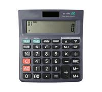 Tax Calculator with Large Buttons, Desk Calculator with Tax and Check Function,12 Digits 2-line LCD,Dual Solar Power and Battery for School Office Business Home Daily Use
