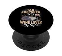 Tax Preparer By Day Wine Lover By Night PopSockets Adhesive PopGrip