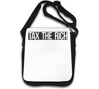 Tax The Rich Black and White Socialist Logo Shoulder Bag White