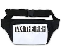 Tax The Rich Black and White Socialist Logo Waist Bag Fanny Pack White