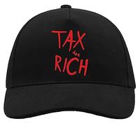 Tax The Rich Comfortable Unisex Brushed Cotton Baseball Trucker Cap with Buckle Black