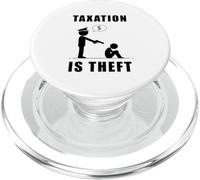 Taxation Is Theft Bold Statement print for Freedom Lovers PopSockets PopGrip for MagSafe